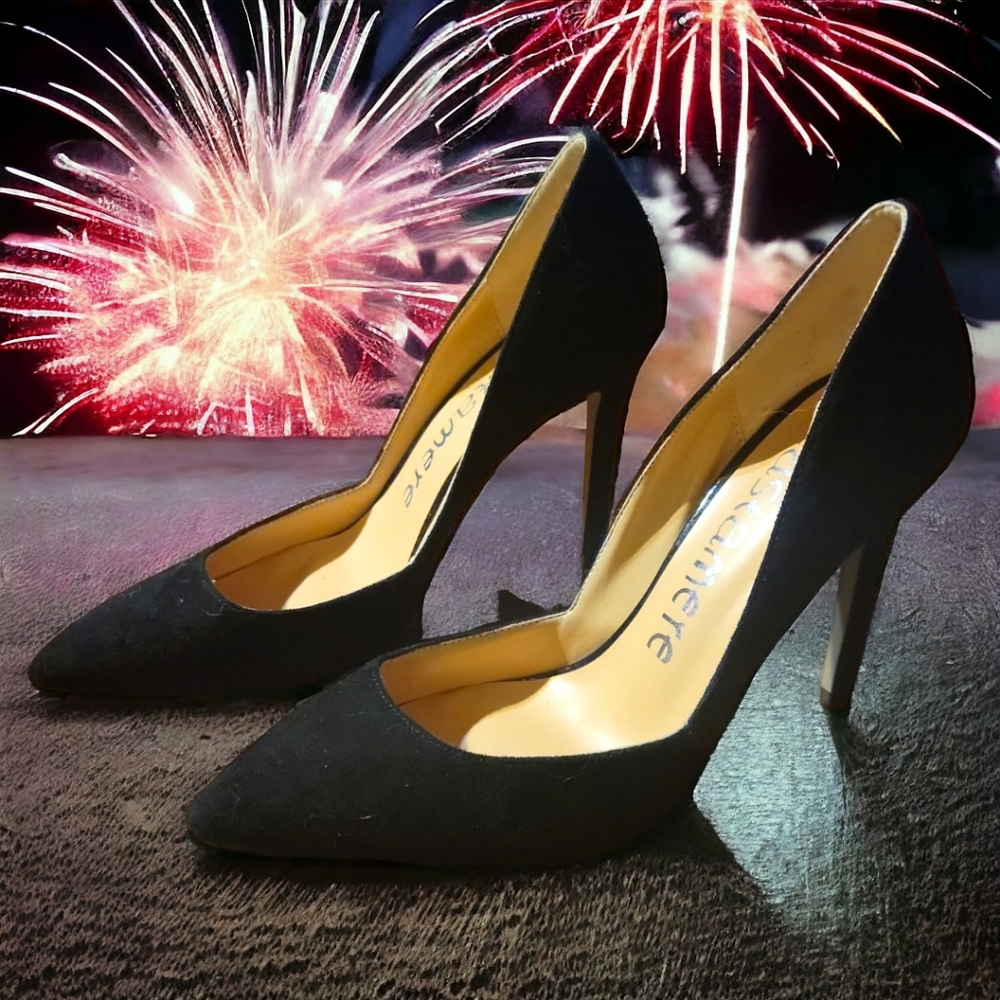 CASTAMERE Women's 4" Stiletto Heel Slip On Pumps Pointy Toe Suede Shoes Sz 6